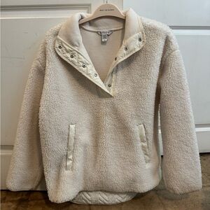 Athleta Cream Sherpa Pullover